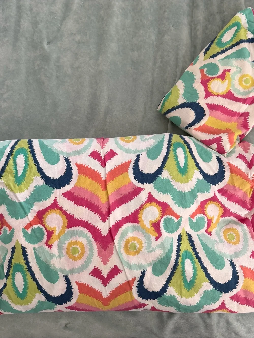 POTTERY BARN TEEN PB Duvet Cover IKAT Design Bright Colors TWIN Sz - cotton